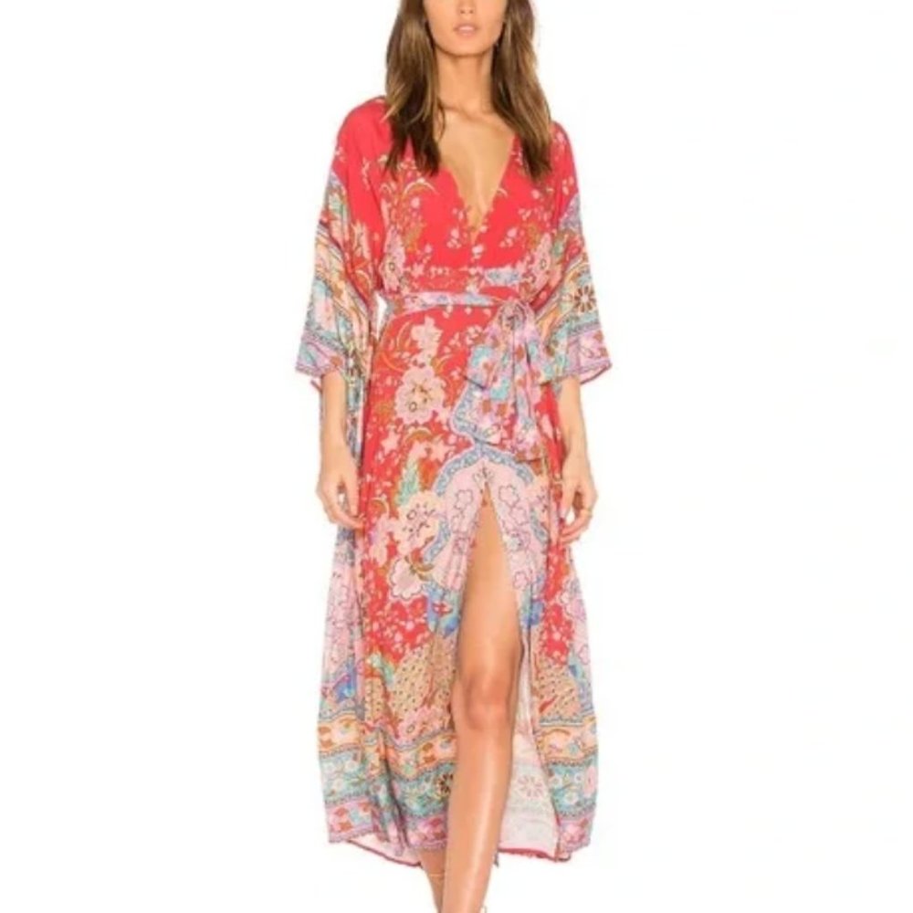 Spell Lotus Kimono Ruby Gown Dress